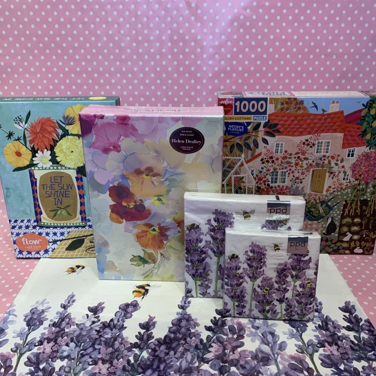 Spring Flowers Tableware and Puzzles